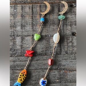 NEW Crescent Moon Charm Dangle Earrings